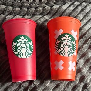 Both for $5  Starbucks Pink and Orange Party Cups